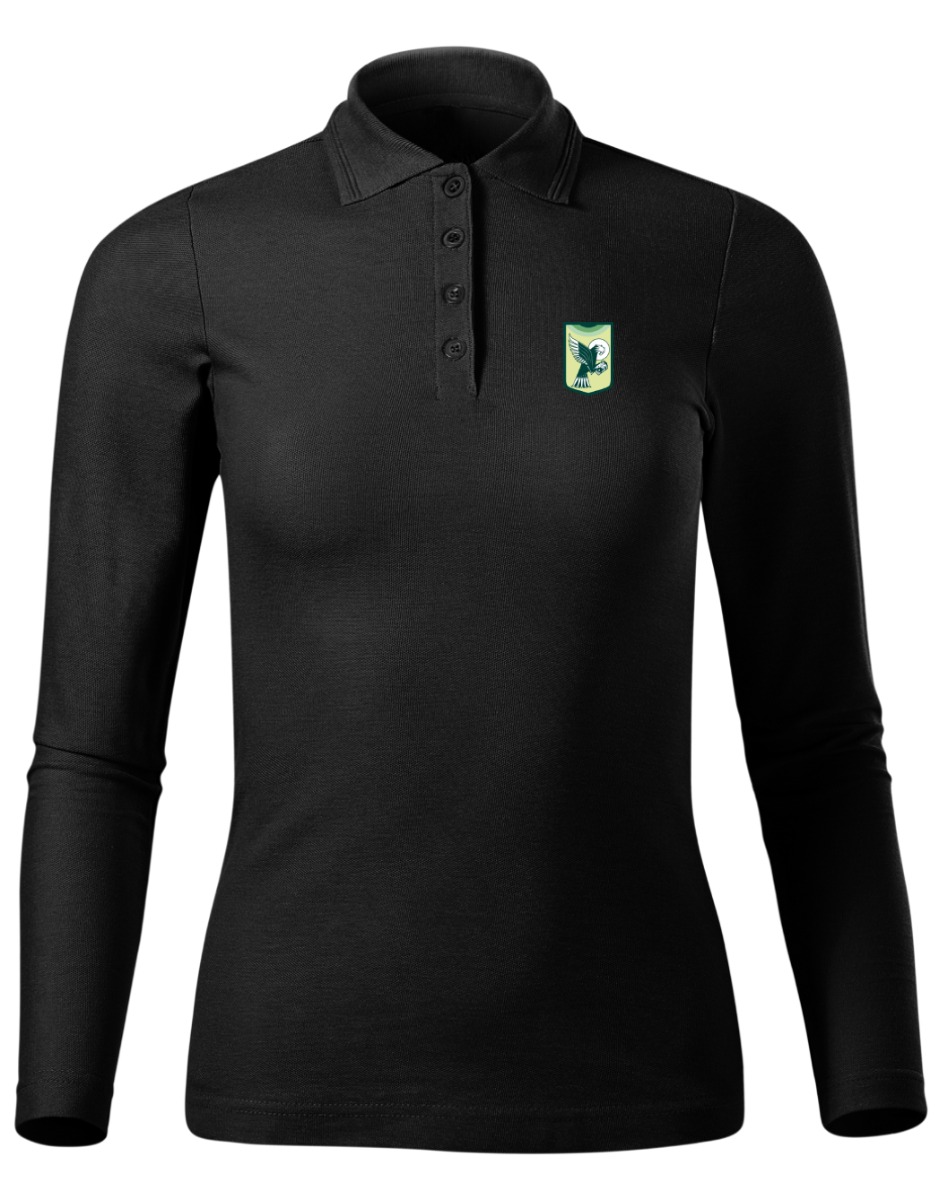 Naiste pikkade varrukatega polosärk, must