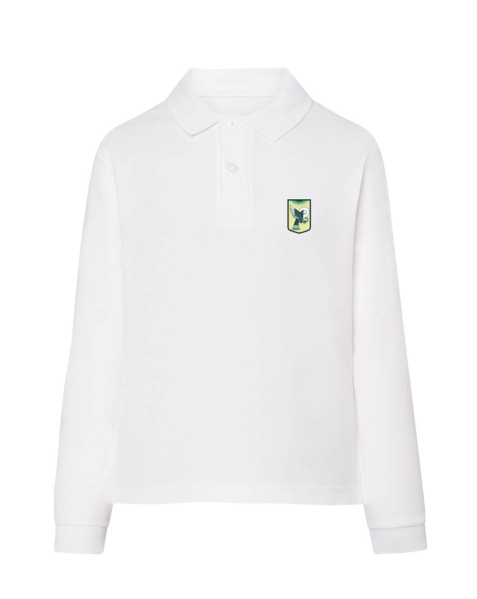 Laste pikkade varrukatega polosärk, valge